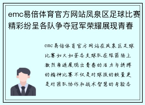 emc易倍体育官方网站凤泉区足球比赛精彩纷呈各队争夺冠军荣耀展现青春风采